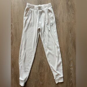 ALO Yoga Cream Ribbed Joggers